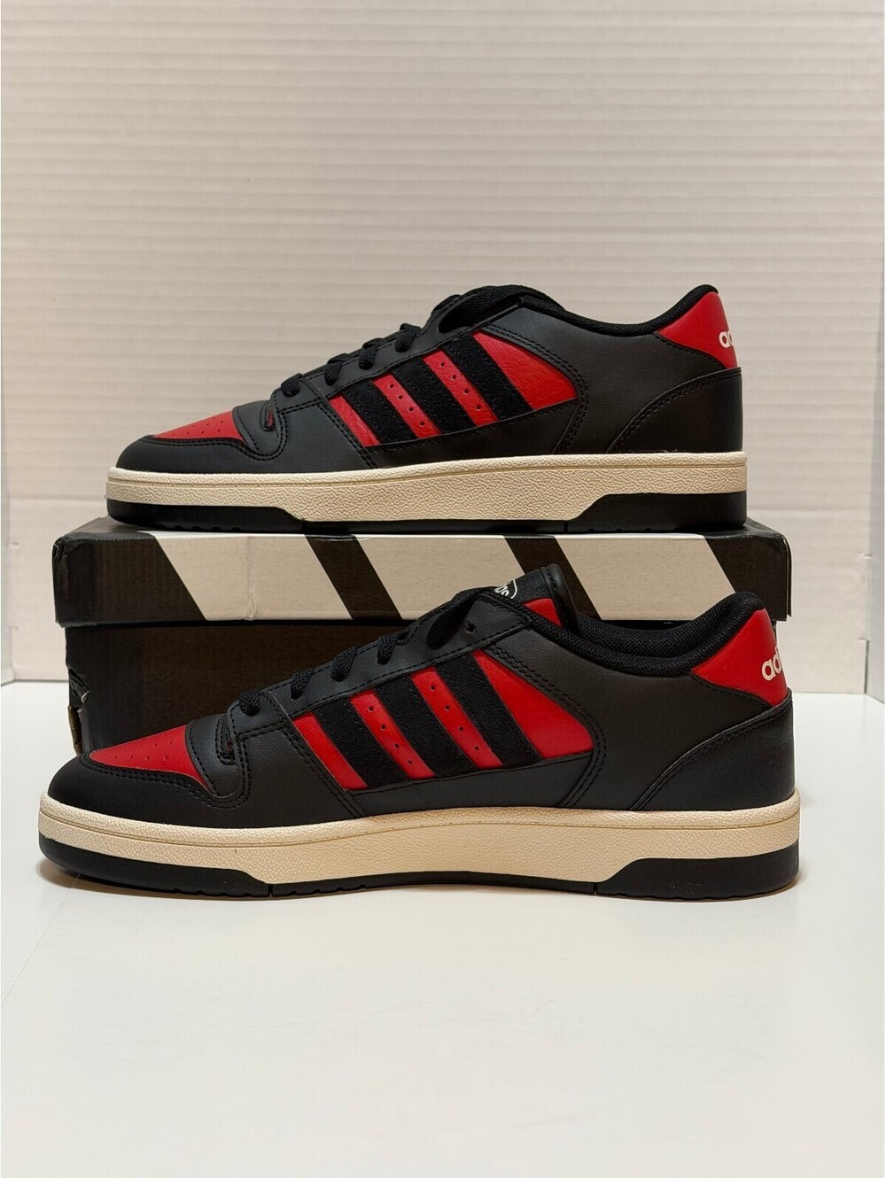 adidas Break Start JR1440 Men's 8.5 Black Red Basketball Shoes New w/ Box